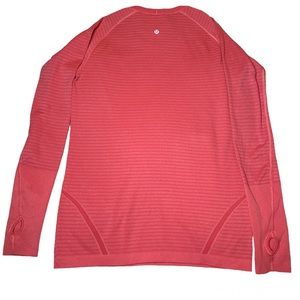 Lululemon Shirt Athletic Sport Wear Pink Shirt Running Yoga Fitted Stretch Woman